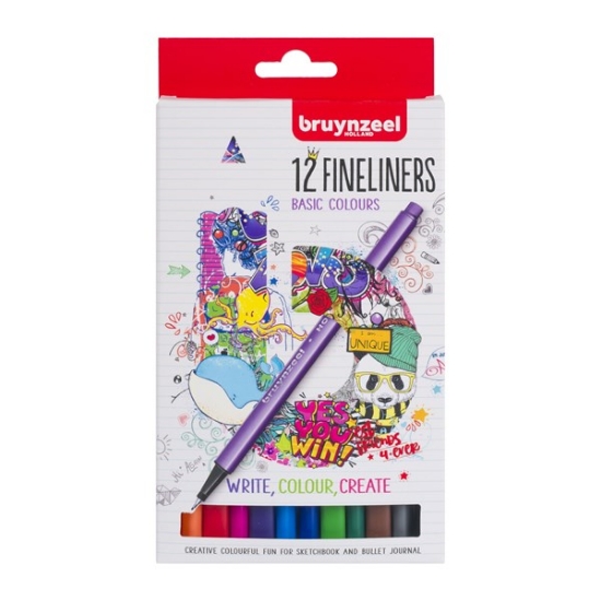 Bruynzeel Fineliner set 12 kleuren