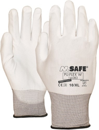M-Safe Pu-Flex Handschoen Wit 12 paar de Vos Verf