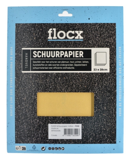 Flocx Schuurpapier Vellen 23x28cm de Vos verf